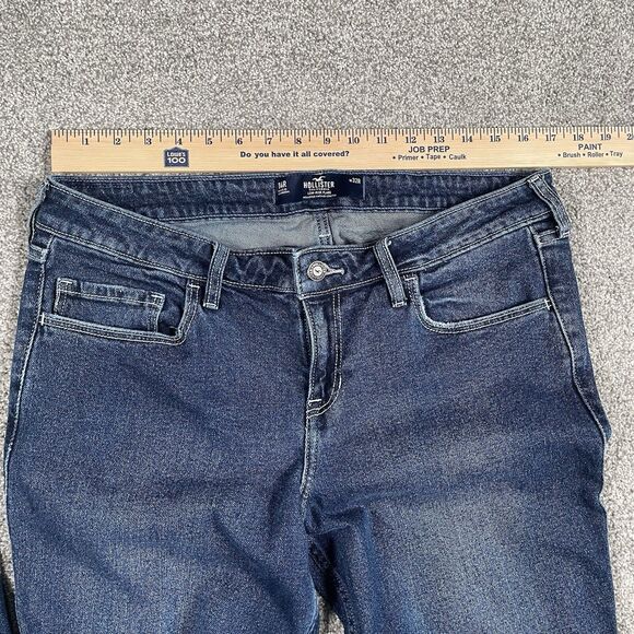Hollister Low Rise Flare Vintage Stretch Womens Jeans Denim Dark Wash Size 14R - Picture 9 of 9